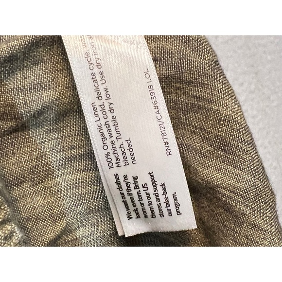 Eileen Fisher XL Green Beige Linen Button Up‎ Shirt Jacket Oversized - Picture 12 of 14